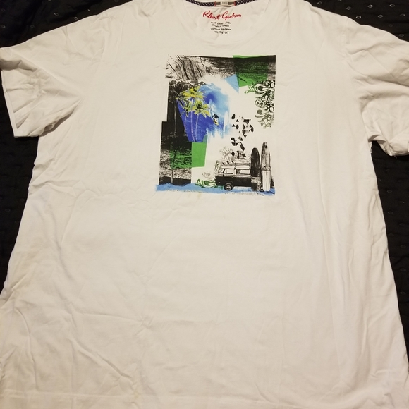 T-shirt Uomo Robert Graham Taglia L - Manica Corta Con Stampa A Vernice Schizzata